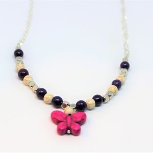 Butterfly colorful delicate necklace